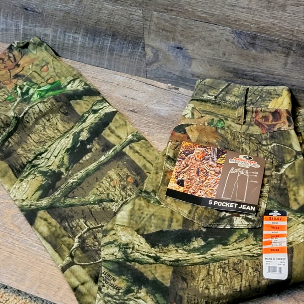 Mens camo denim pants Mossy oak